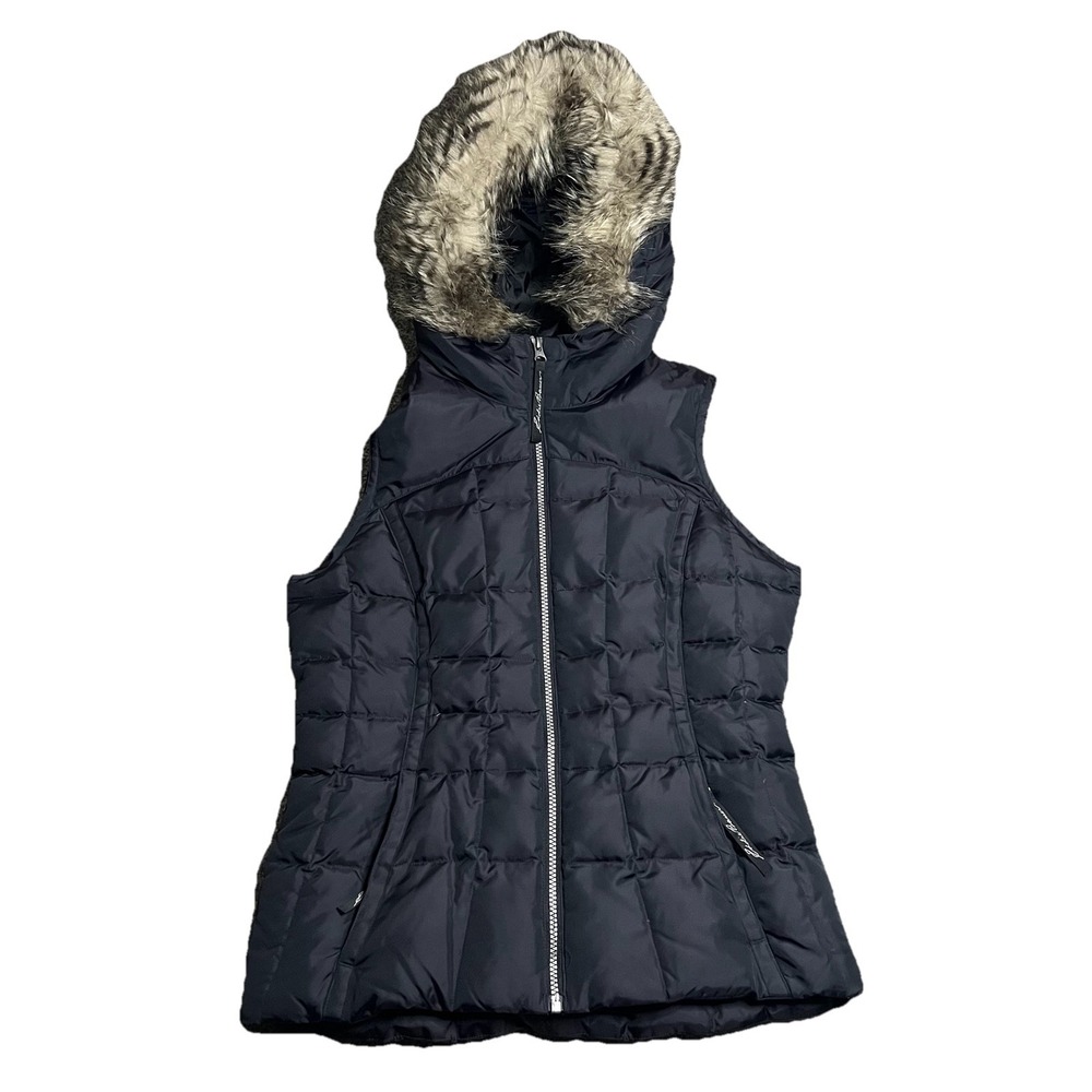 Eddie‎ Bauer Women's Premium Quality Goose Down Puffer Vest With Hood Size Small